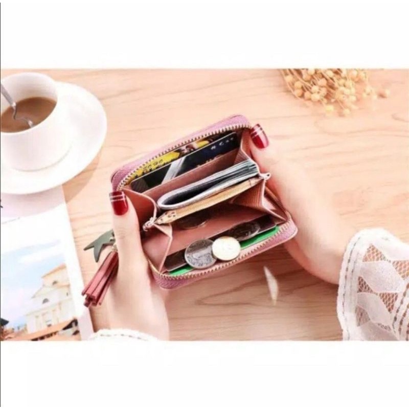 Dompet Kelly Belly Mini Doff Bahan Botega Lorena Dompet Wanita Forever Young-Mini Cat Hitam