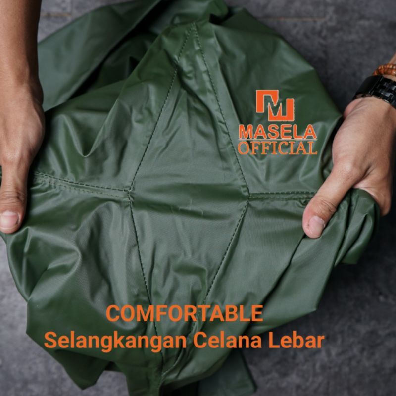 Jas Hujan Motor Pria Wanita Setelan Baju dan Celana Dewasa By MASELA Original Tebal Lentur Anti Rembes