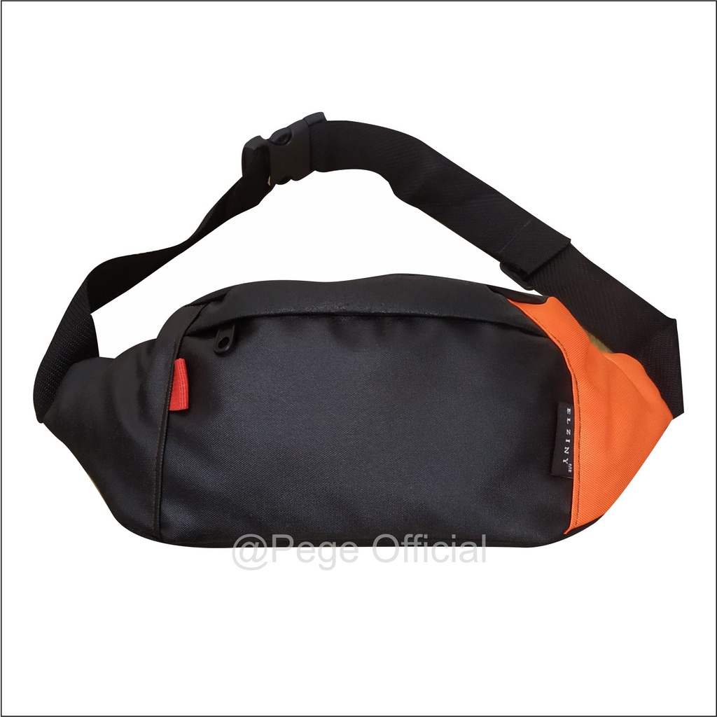 Tas Selempang Pria Slempang Bahu Waistbag Oval Model Kasual Kombinasi 2 Warna - PG 8817