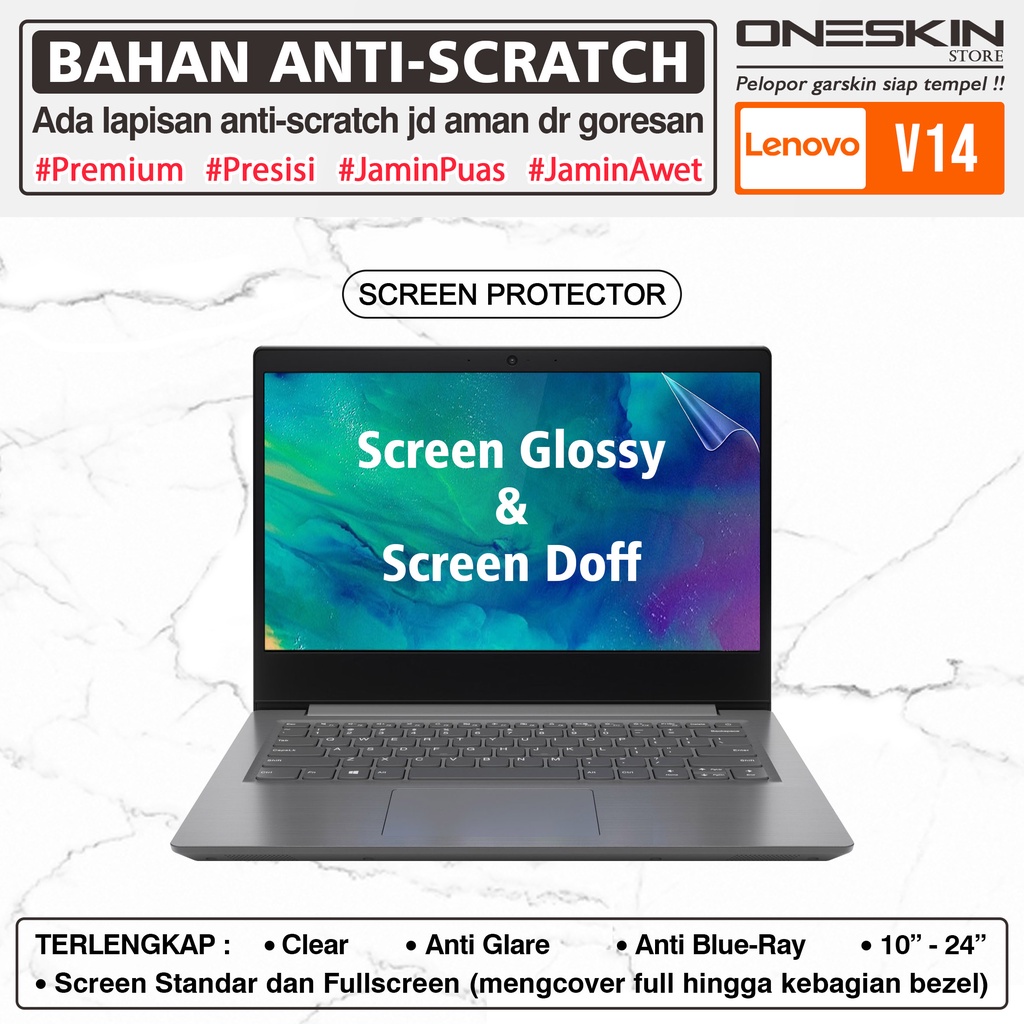 Anti Gores Screen Protector Lenovo V14 V15 ADA ARE IIL IKB IWL Bening Glossy Doff Matte Anti Minyak