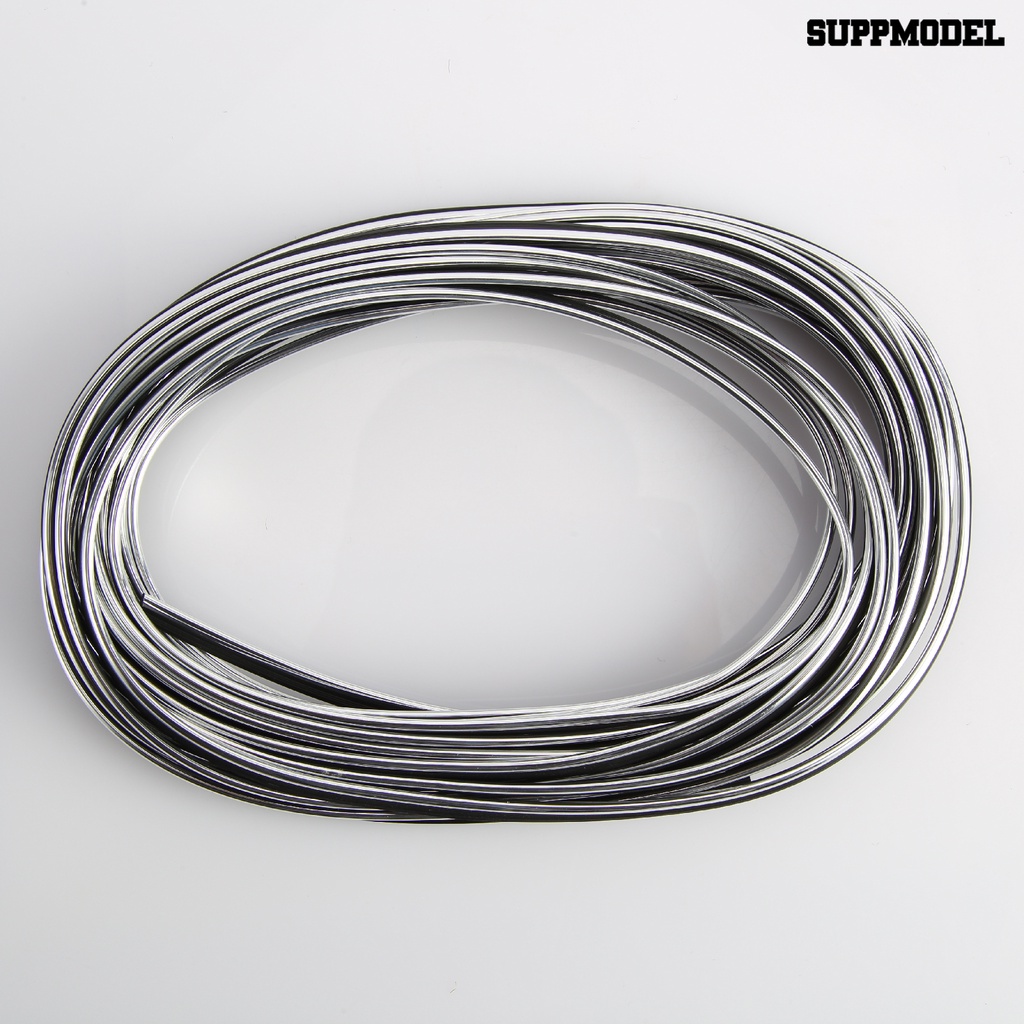 Sm - LBWS-297 Seal Strip Silver Plating Karet 10m Untuk Dekorasi Kaca Depan Mobil