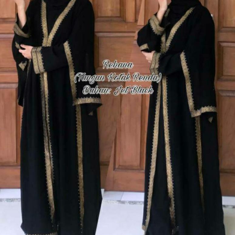 Abaya Arab Saudi Hitam Abaya Turki Hitam Abaya Dhubai Hitam Modern Couple Motif Renda 1199 [CIV.18Oc