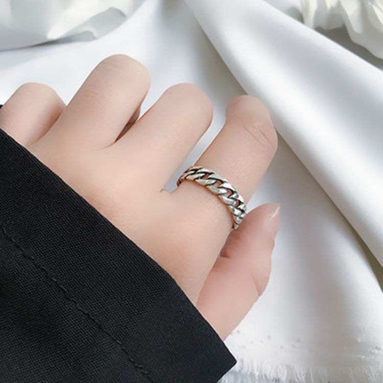 Cincin Rantai Model Terbuka Gaya vintage Untuk Pria Dan Wanita