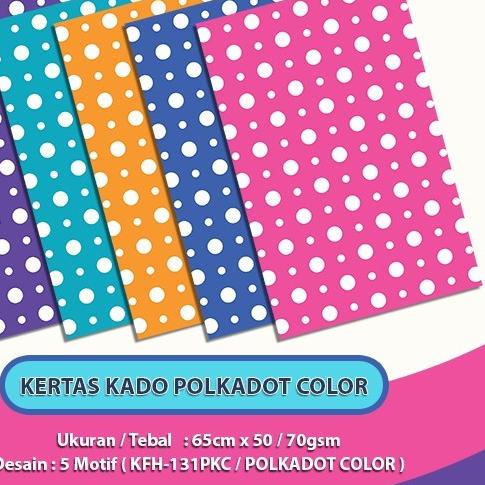 

Kertas Kado Squeezy isi 50 Lembar 5 Motif Campur 65 cm x 50 cm 70 gsm - Polkadot Color