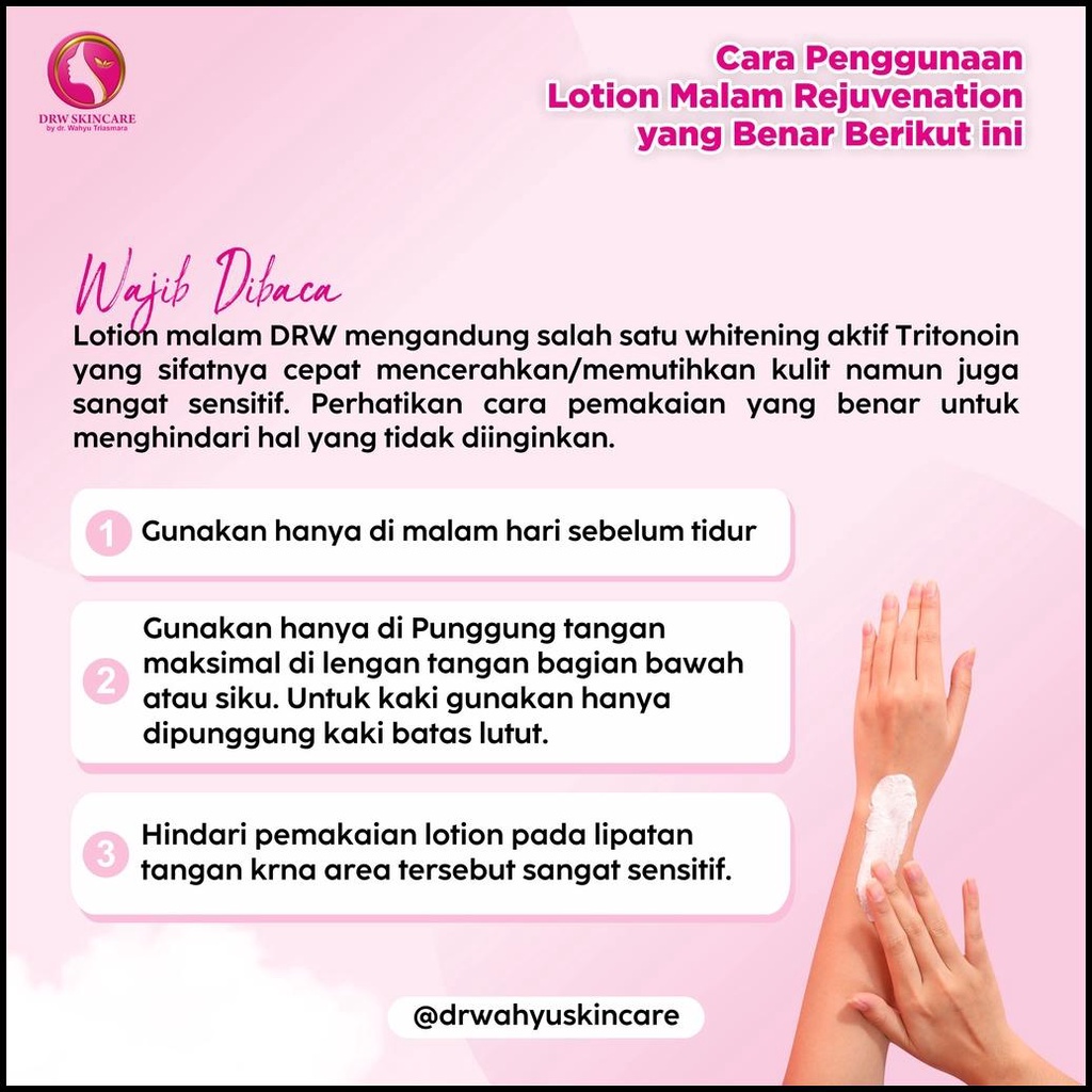 Image of Wajib Baca Penggunaan !! Hand Body Night Lotion / Lotion Malam / Lotion Brightening & Rejuvenation Drw Skincare #3
