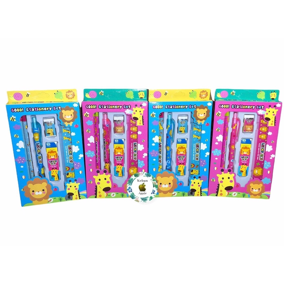 

Set Alat Tulis 6 in 1 / Set Stationary Alat Tulis Anak Jerapah & Singa