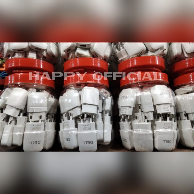 Travel Adapter/Batok DELL 2A Kwalitas Bagus (1pcs) 1Toples isi 30pcs Free Toples