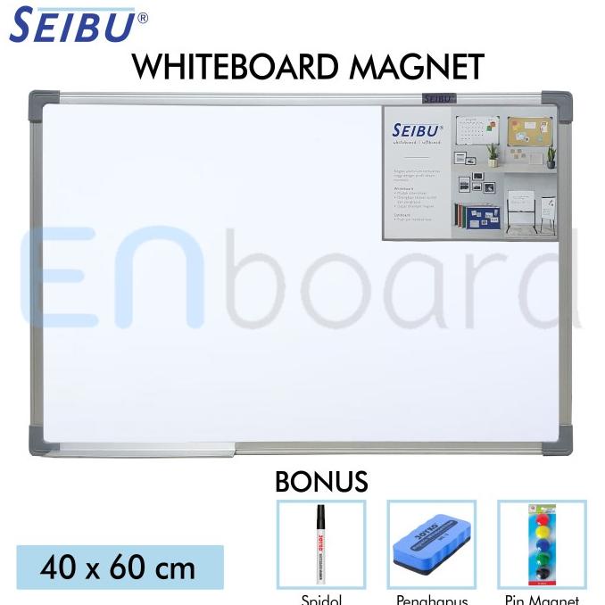 

[COD] Papan Tulis Whiteboard Gantung Magnet Single Face Seibu 40 x 60 cm TERBATAS Kode 673