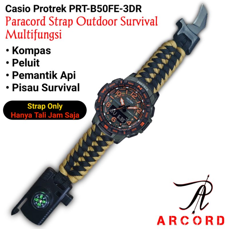 Jual Limited Tali Jam Tangan Casio Protrek Custom Paracord Survival