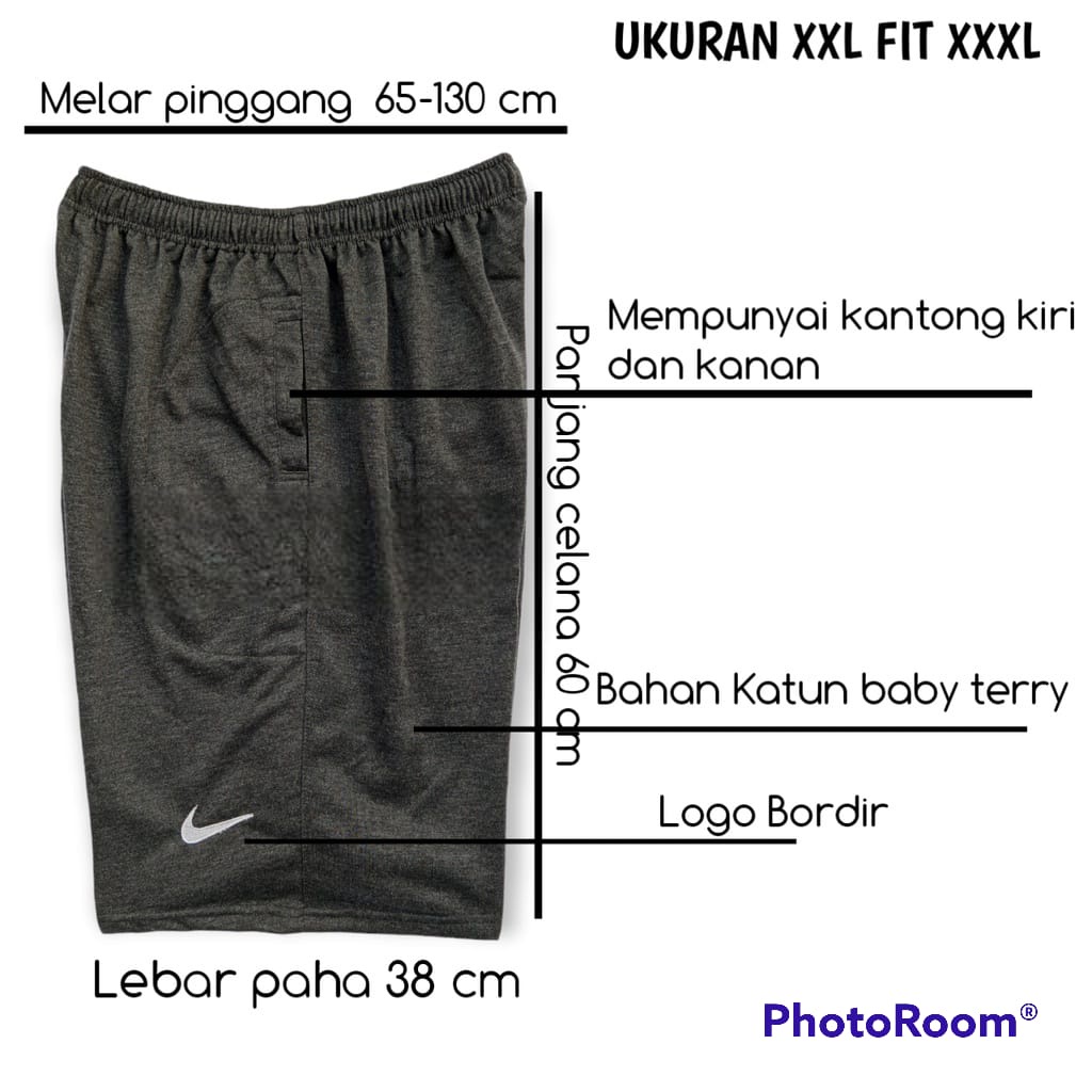 ( PAKET HEMAT 3 PCS ) Celana Pendek Kolor Jumbo Pria Wanita M L XL XXL XXXL