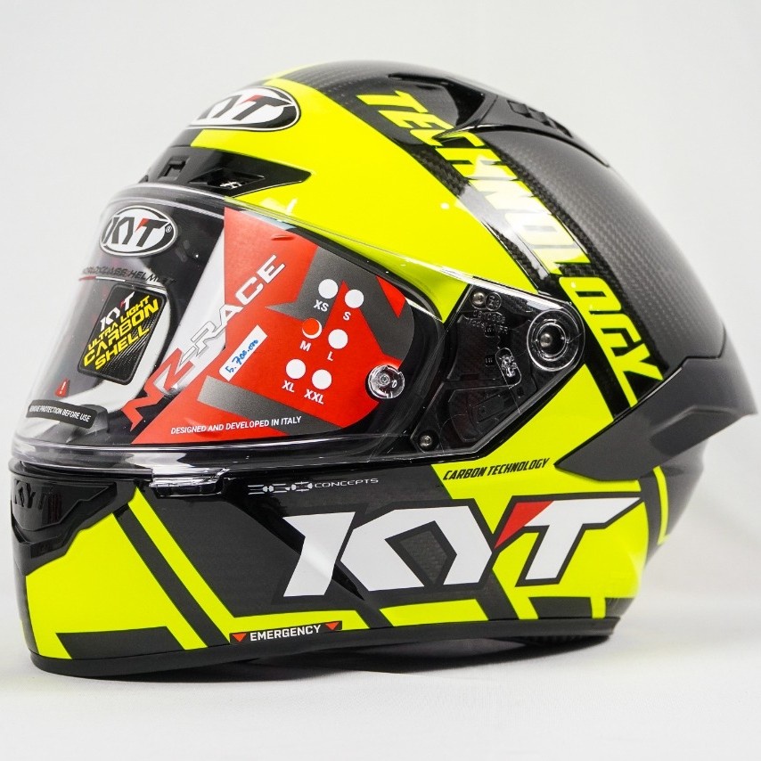 HELMET KYT NZ RACE YELLOW CARBON