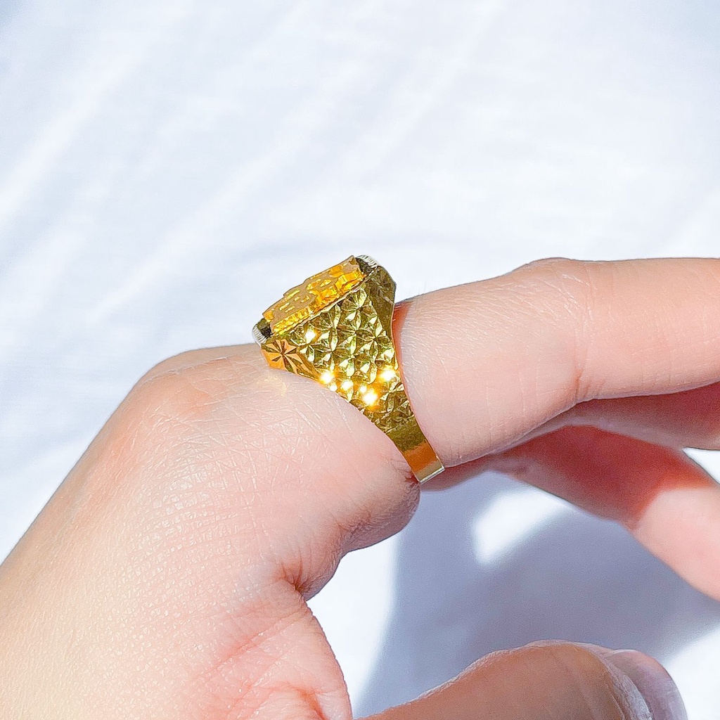 Cincin pria anak dan dewasa emas asli kadar 70 lokal 65% hoki blessing hok doff ukir kilat tanpa permata ringan 2 gram laki laki2 mas kuning lebar stempel