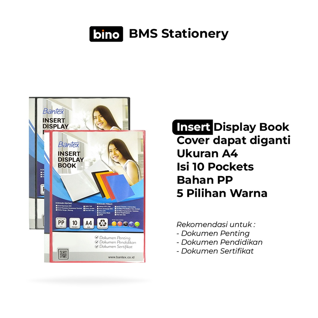 

[BMS Surabaya] Bantex INSERT Display Book / Clear Holder A4 Isi 10 Pockets #3140I