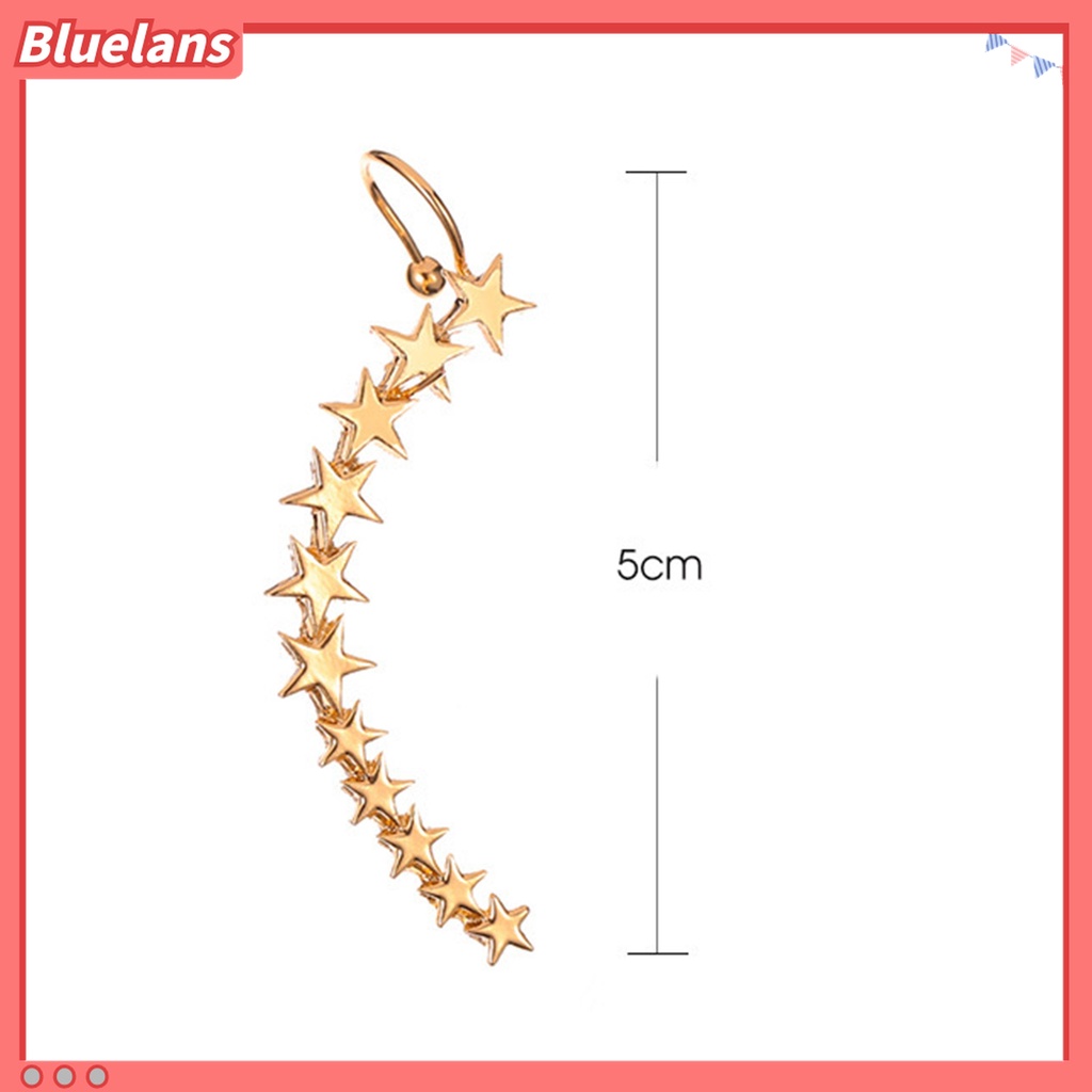1pc Anting Klip Bentuk Bintang Anti Alergi Untuk Wanita