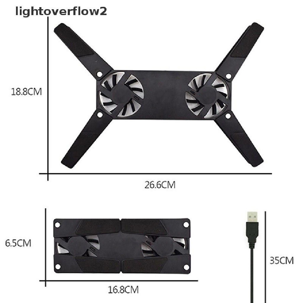 (lightoverflow2) Kipas Angin Lipat Mini Tenaga USB Bentuk Gurita Untuk Laptop 7 &quot;- 15&quot;