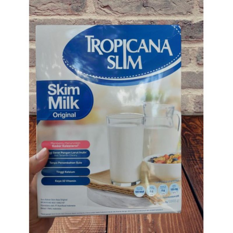 Tropicana slim skim milk original 1000gram 1kg SUSU TROPICANA SKIM MILK 1KG