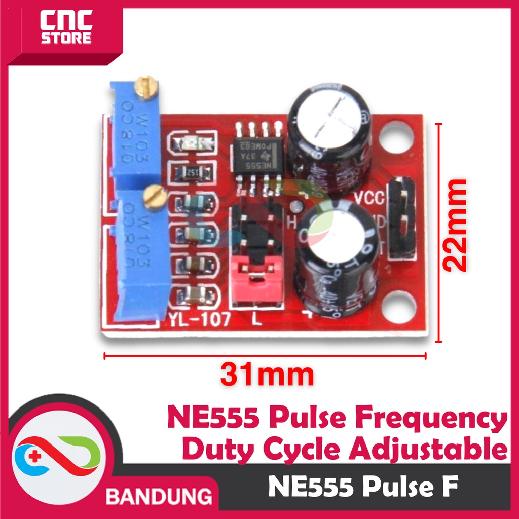 NE555 PULSE GENERATOR FREQUENCY DUTY CYCLE PWM SQUARE TIMER MODULE