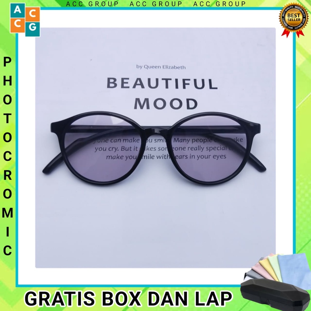 NEW PHOTOCROMIC FREE BOX DAN LAP KACAMATA BERUBAH WARNA PRIA/ WANITA NEW STYLE