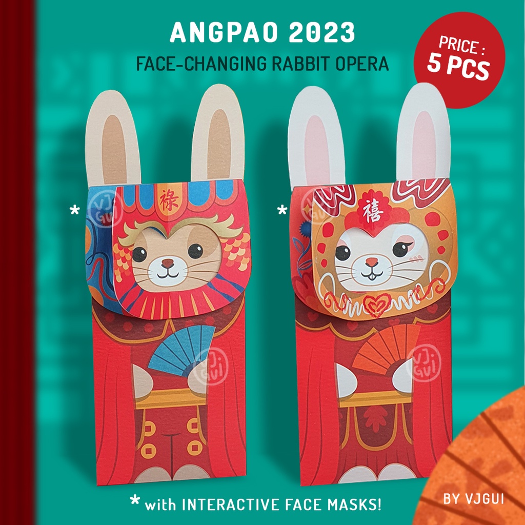 Angpao Imlek 2023 Rabbit Angpau Kelinci Amplop CNY Sincia