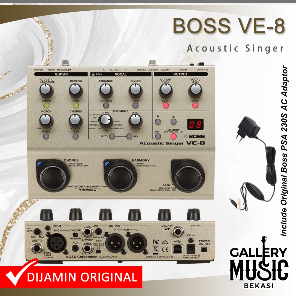 Boss VE 8 Acoustic Singer - Effect Vocal / VE8 Efek Vokal
