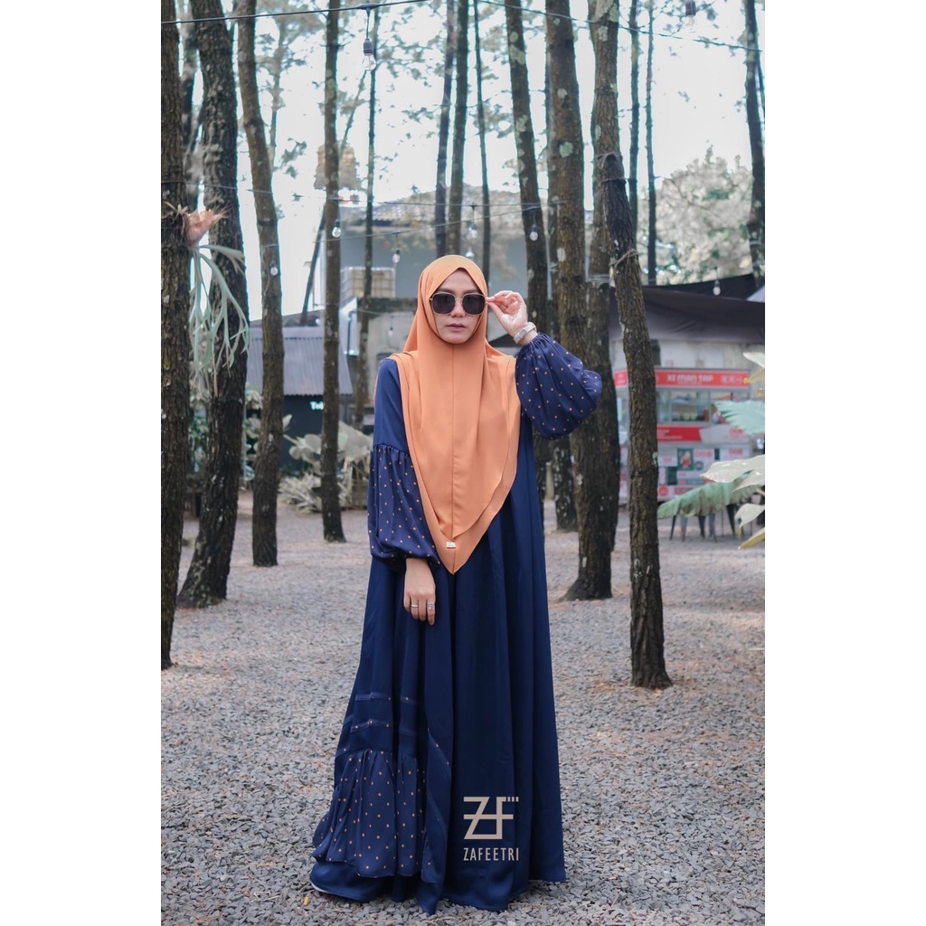 GAMIS SET NAVY DINAN SERIES BY ZAFEETRI