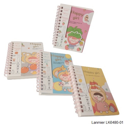 

Diary Notebook Spiral Happy Girl Lanmier LK6480-01 - Jurnal Notes Character Lucu
