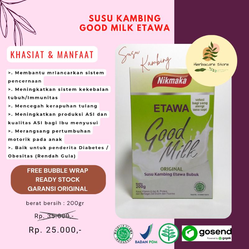 

SUSU KAMBING GOOD MILK ETAWA NIKMAKA