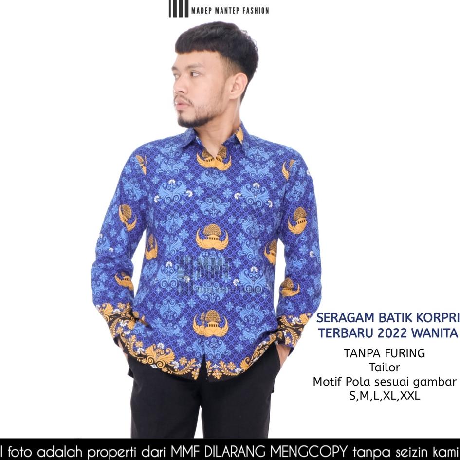 Seragam KORPRIBAJU SERAGAM Batik Korpri2022 KERAH HITAM LAPIS FURING  Seragam Batik Korpri2022 Baju 