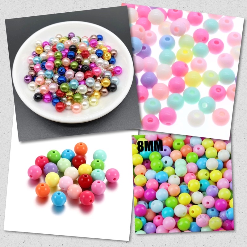 Manik Bulat 8mm isi 35 gram - Mote Bulat 8mm - Monte 8mm - Manik anak 8mm