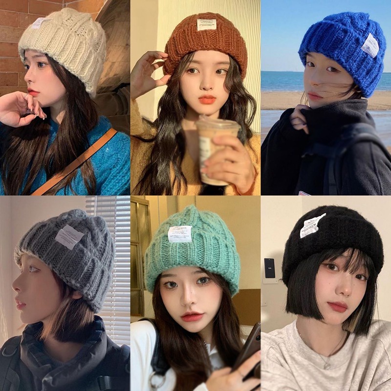 Topi Kupluk Rajut Casual Bahan Wol Hangat Lembut Untuk Unisex / Musim Dingin