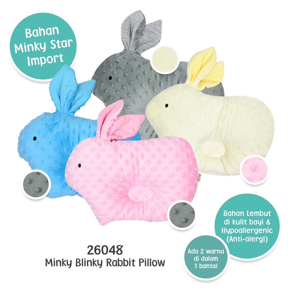 Kiddy Bantal Peyang Bayi / Bantal Kepala Anak Minky Blinky Rabbit Pillow / 26048