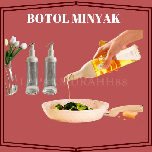 FANCY BOTOL MINYAK GORENG 500ML ANTI TUMPAH / BOTOL MINYAK KACA / WADAH MINYAK GORENG / BOTOL KACA SERBAGUNA