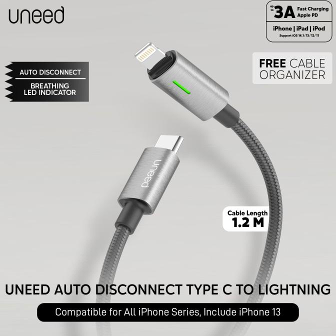 UNEED Kabel Data Auto Disconnect Type C to iPhone Lightning - UCB45Ci