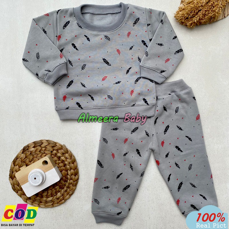 Setelan Baju Bayi Setelan Sweater Celana Jogger Usia 3-12 Bulan Almeera Baby and Kids