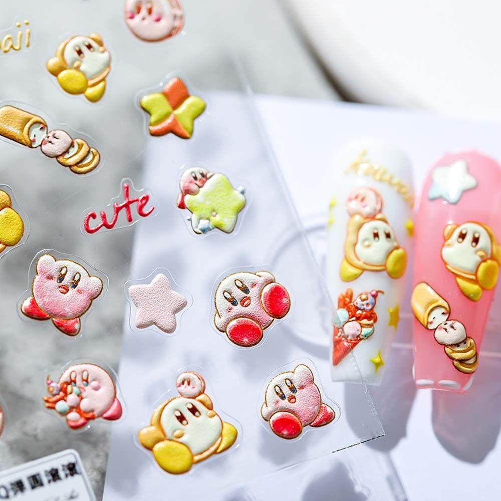 Mxbeauty Kartun Stiker Kuku Gajah Perekat Diri Pikachu Princess Manicure Aksesoris Crayon Shin Chan Nail Art Dekorasi