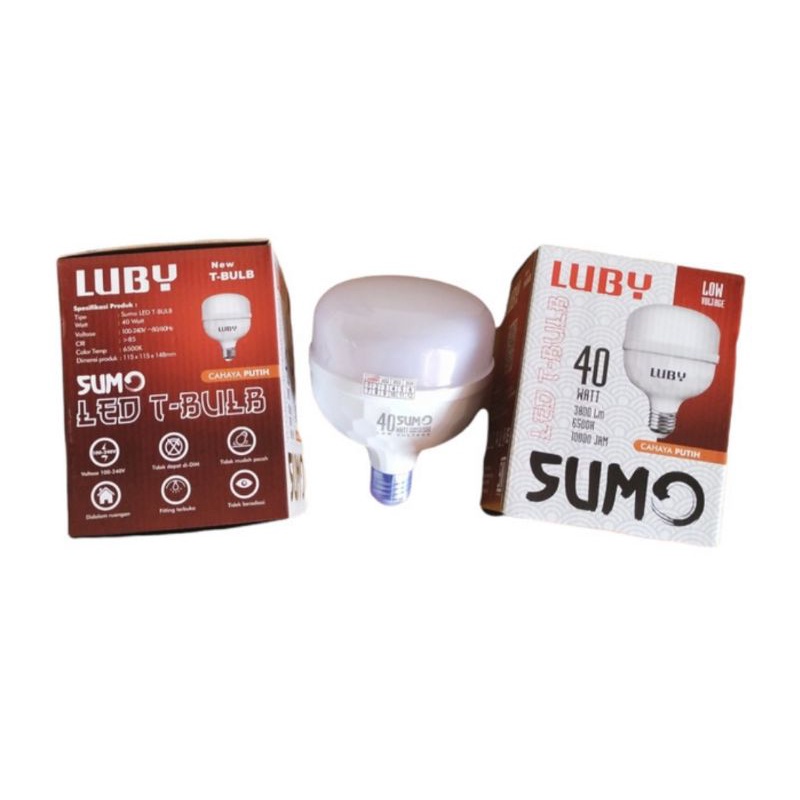 LAMPU BOHLAM LED LUBY SUMO CAHAYA PUTIH 12W / 16W / 22W / 30W / 40W