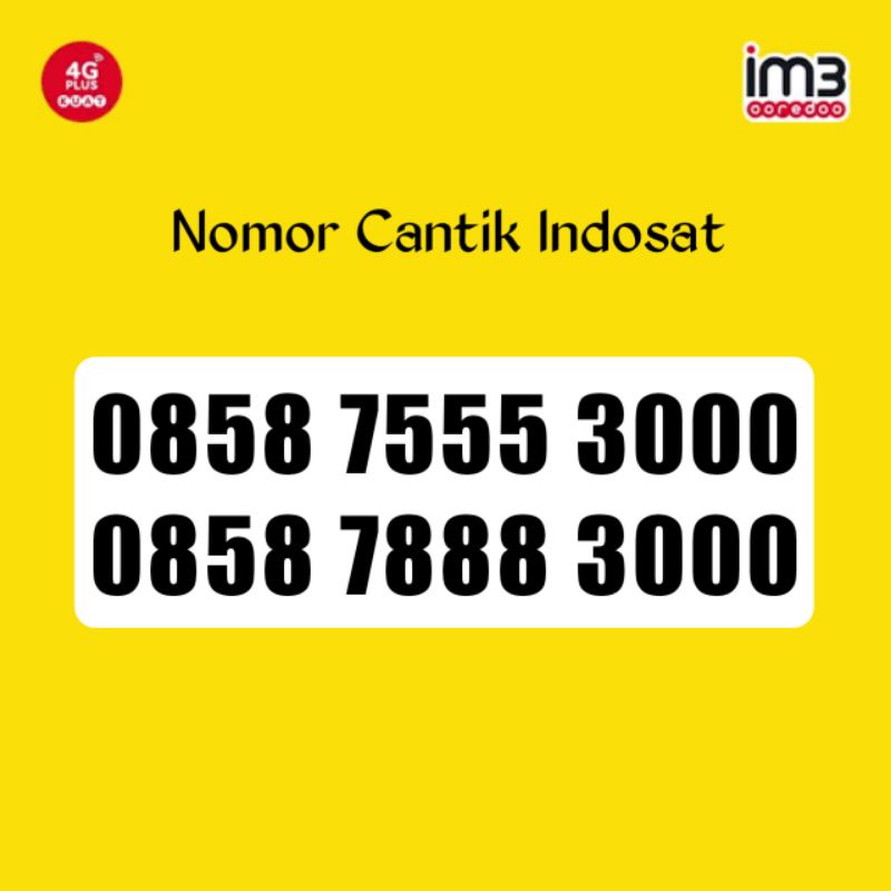 Nomor Cantik Indosat im3 Double Triple ekor 3000 Super 000 7888 3000 dan 7555 3000