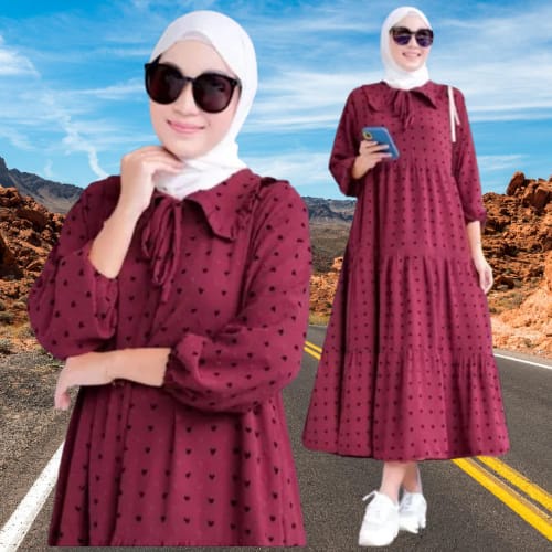 Maxy Dress Polos Crinkle Uragiri / Gamis Polos Kekinian / Gamis Crinkle Premium / Home Dress / Dress Lengan Panjang / Dress Maxy Modern