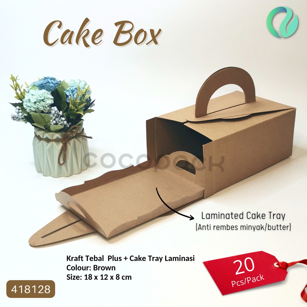 

Kraft Paper Box Multipurpose Roll Cake Kotak Brownies Hampers 18x12x8cm 10 PCS
