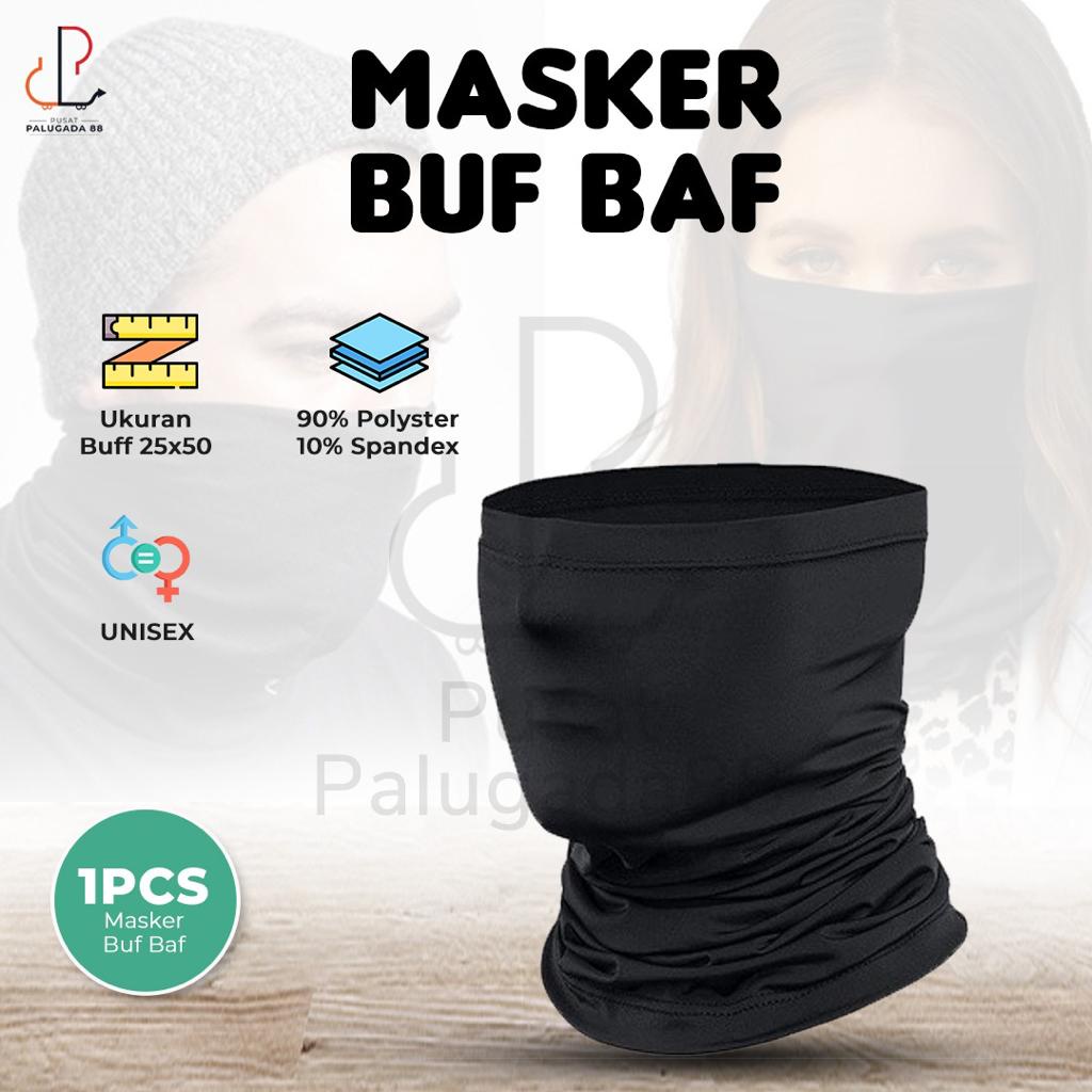 Masker Buff Buf Baf Hitam Sepeda motor Bandana Balaclava Slayer Scarf