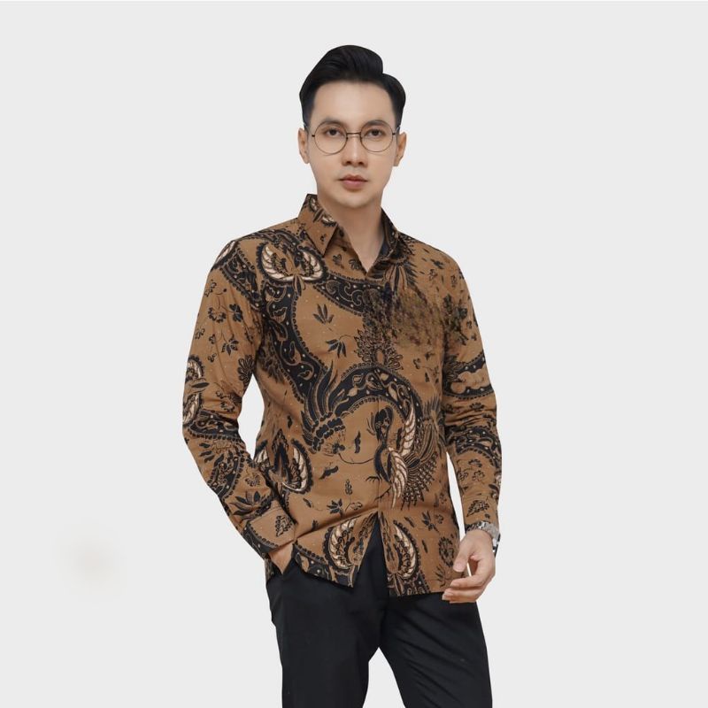 BATIK BOLO DEWO Motif Shiva Hem Atasan Kemeja Baju Batik Pria Lengan Panjang