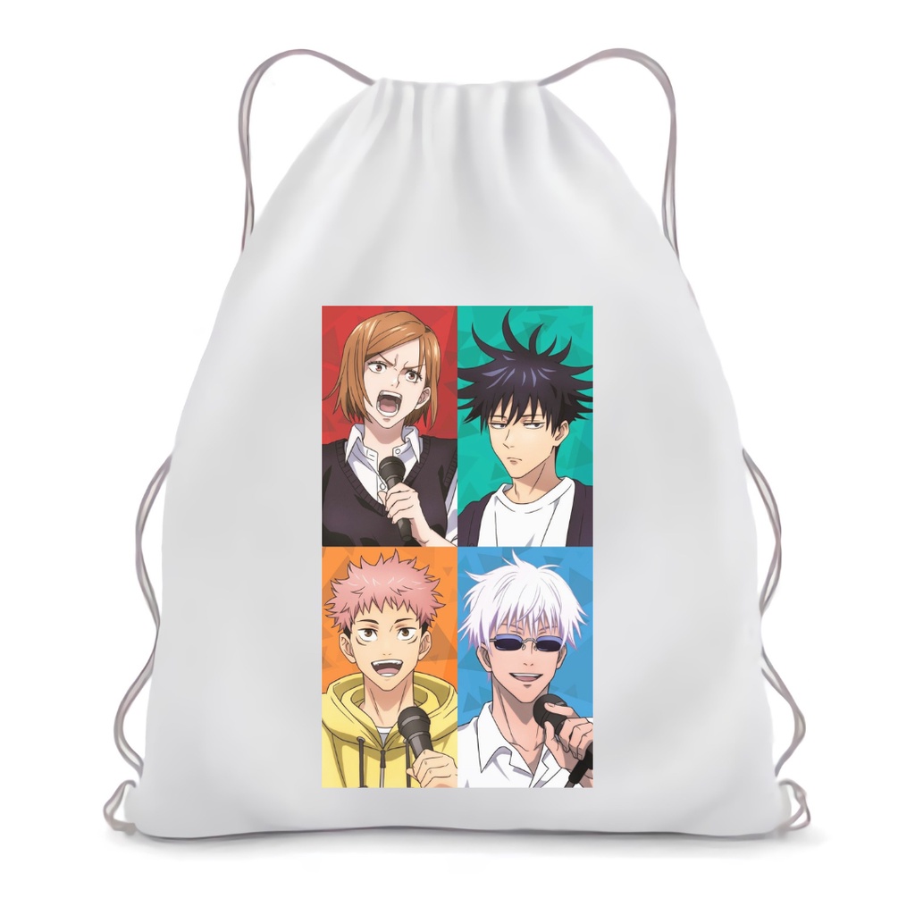 BISA CUSTOM Stringbag Ransel Serut Tas drawstring Anime JUJUTSU KAISEN tas sekolah kampus olahraga string bag multifungsi || Kiiyoomii ||