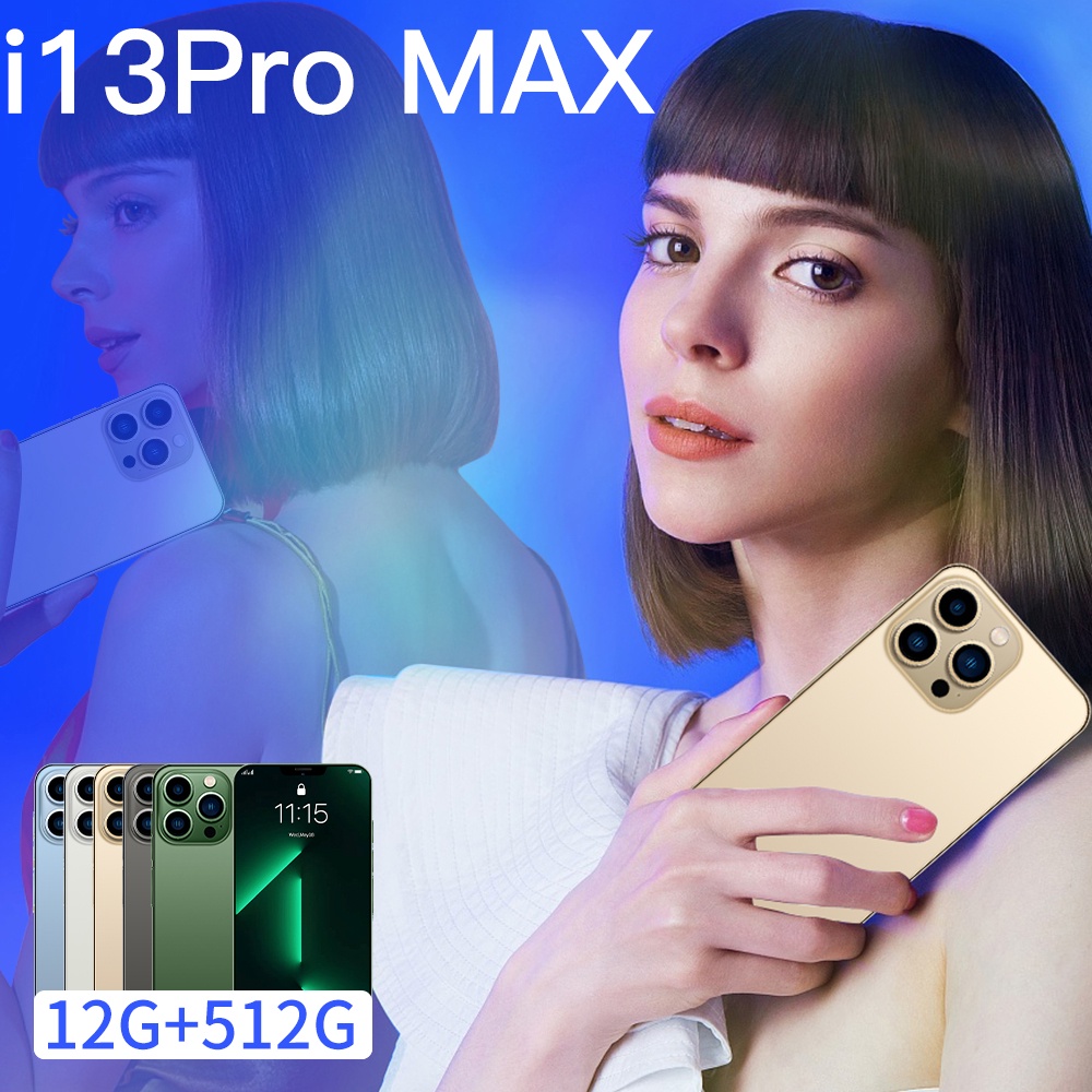 [ Terbaru Asli ] HP Smartphone i13 Pro Max 7.5 Inch Bluetooth Phone Memory 12GB + ROM 512GB Fingerpr