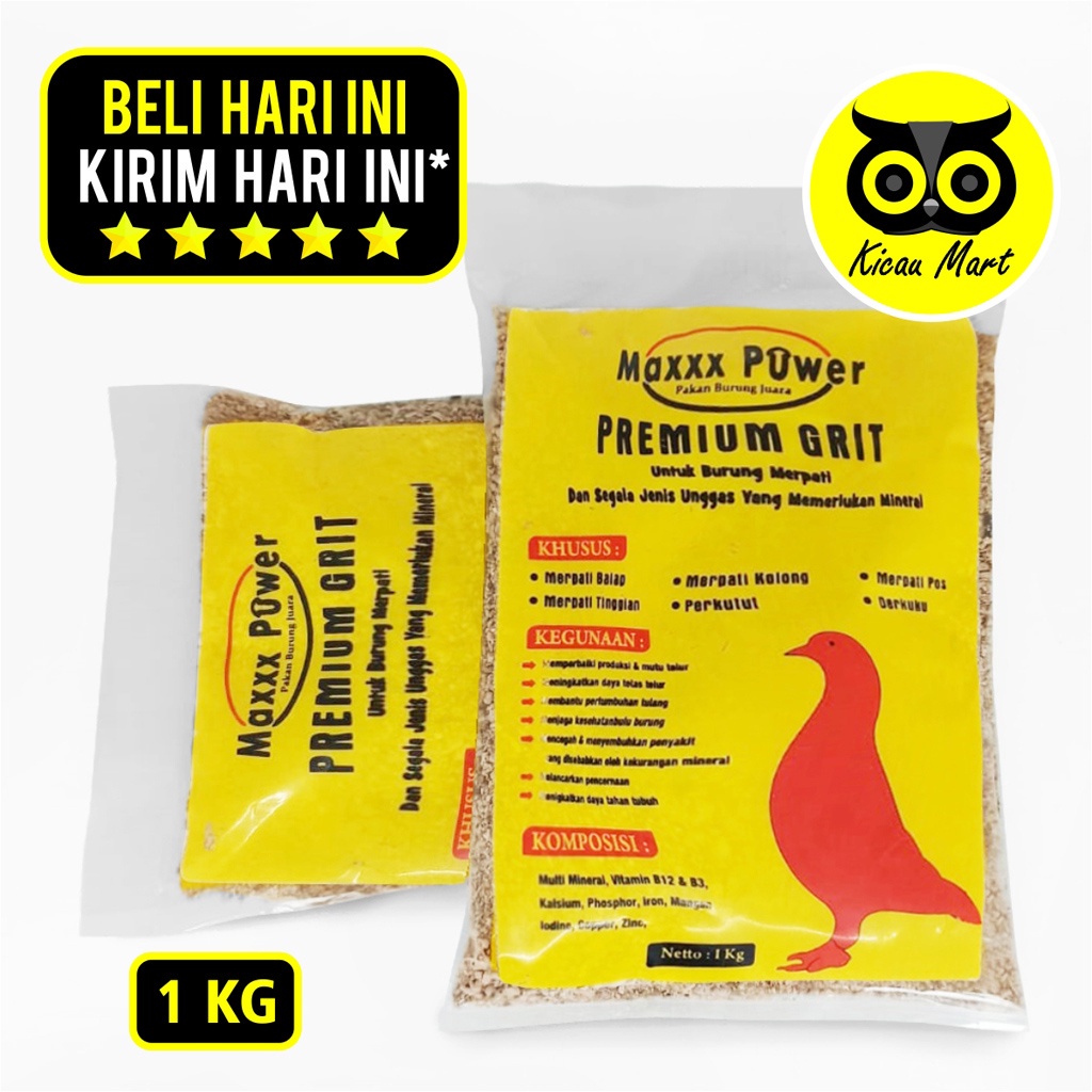 Pakan Burung Merpati Premium Grit 1 Kg Maxxx Power Premium Grit Asinan Remisan Kalsium Makanan Merpati Balap Tinggian Kolongan Pakan Burung Dara Pos Perkutut Derkuku Cangkang Kerang Top Grit Merpati