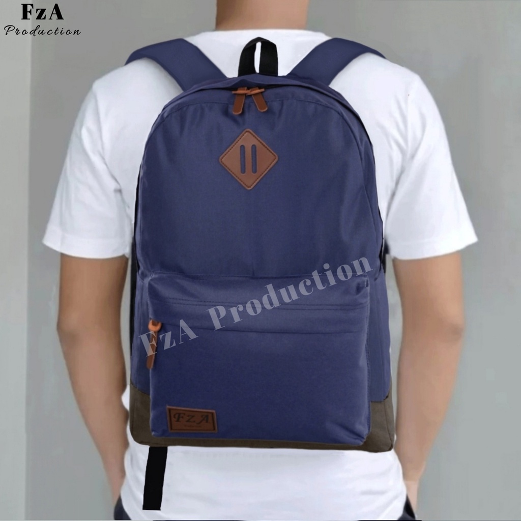 Tas Ransel Gendong Laptop Distro Sekolah Kuliah Pria Wanita Backpack Murah Original FzA Gratis Jam Tangan Sport