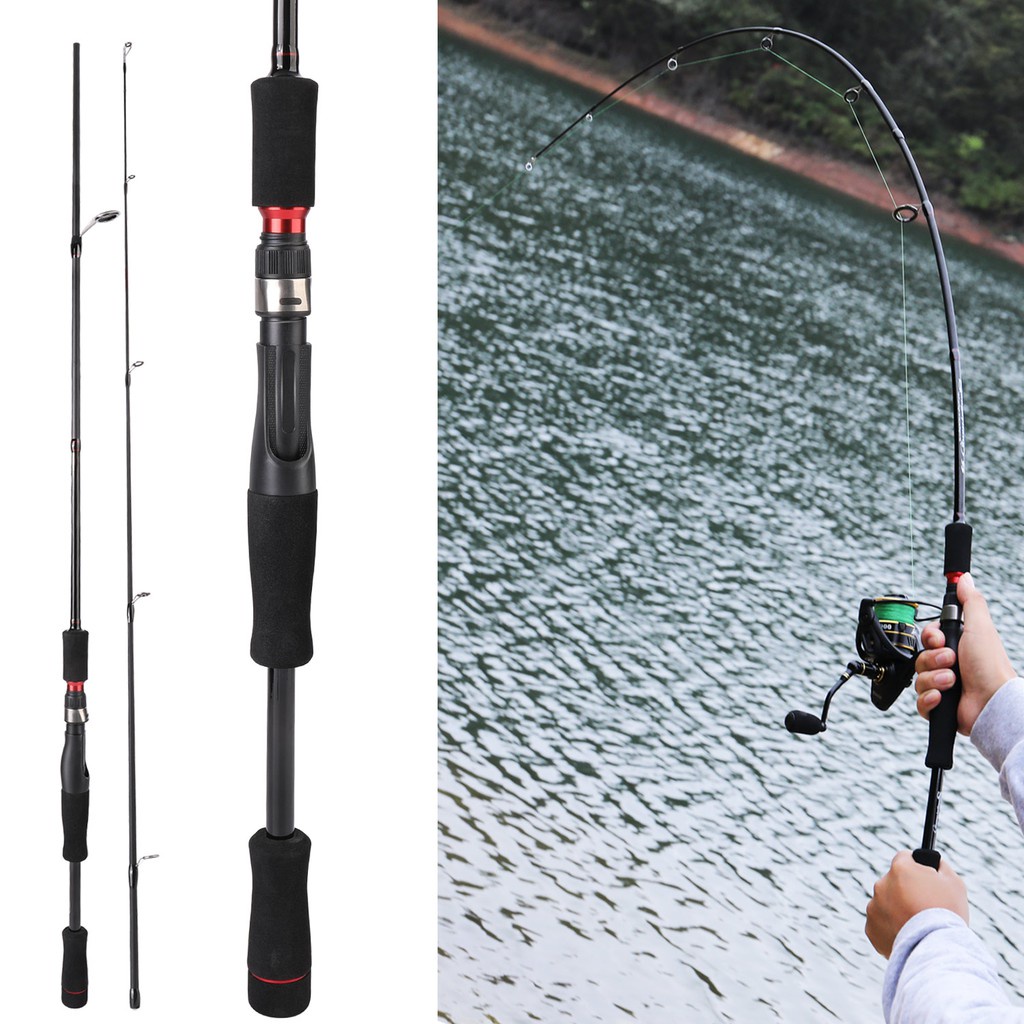 COD Joran Pancing 2 Bagian 1.65M/1.8M Spinning Casting Fishing Rod Fiber Carbon Fishing Pole Fishing Tackle spinning baitcasting lentur fiber solid