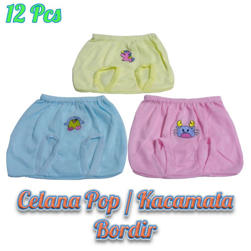 12 pcs Celana Pop Bayi dasar Warna