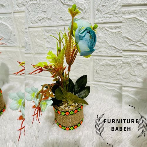 FURNITURE HIASAN BUNGA MAWAR KUNCUP DAISY BUNGA PENGANTIN PLASTIK ARTIFICIAL SET POT HIASAN SERBAGUNA