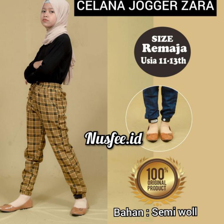 {THN.18Oc22ᵛ} CELANA KOTAK ZARA ANAK TANGGUNG PEREMPUAN - PLAID PANTS