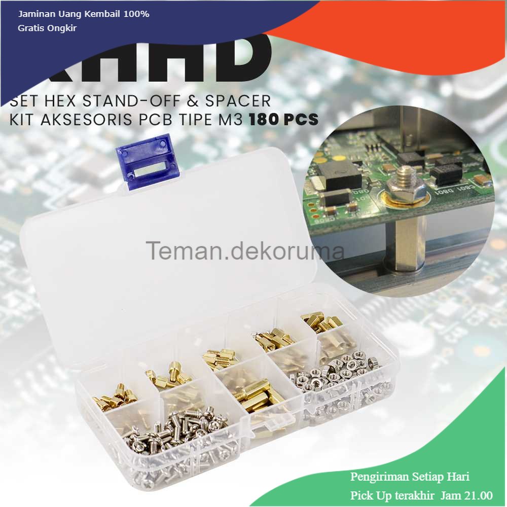 TD - PKK XHHD Set Hex Stand-Off &amp; Spacer Kit Aksesoris PCB Tipe M3 180 PCS